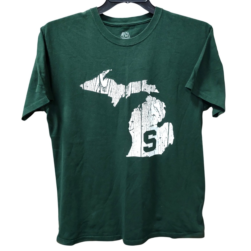 Michigan State‎ Spartans J-America Green T-Shirt Mens Large MSU College